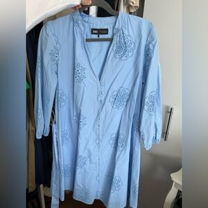 Zara Women's Blue Floral Dress